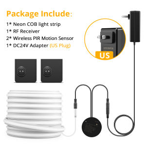 Wireless Moveable PIR Motion Sensor DC24V Solid COB Neon LED Strip Light High Lumen Pure Silicone Gel Tube For Stairs Corridor