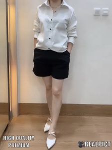 JESS Blouse Putih - Kemeja Lengan Panjang Katun Stretch