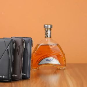 William POLO Premium Leather Zipper Men Wallet Business Large Capacity Clutch Bag Anti-theft Brush Zipper Card Wallet