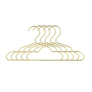 5pcs Pet Apparel Hangers Small Metal Clothes Hanger for Dog Cat Puppet Doll Pet Store Clothes Support Gold Color Mini Hanger