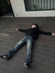 High-Ounce Nano Denim Long Trousers DirtyFit Washed out Micro Flared Jeans Bamboo Cotton Online Production American Style