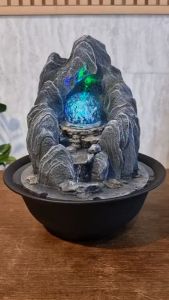 น้ำพุลูกแก้วหมุนตั้งโต๊ะ รุ่นภูเขาเงินทองL22051 แต่งบ้านเสริมฮวงจุ้ย ของขวัญมงคล