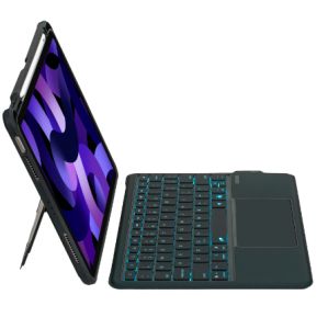 MD iPad 10th Generation Case with Keyboard Magic Trackpad Built-in Pencil Holder Detachable Keyboard Sliding Camera Cover 180 Degree Flexible Adjustment Bracket