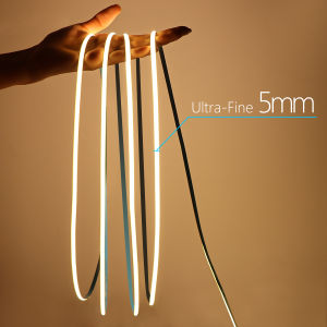 Ultra Bright FCOB COB LED Strip Lights 12V Flexible 5MM PCB Width RA90 Super Thin Neon Tape Decoration Lights For Kitchen Cabine