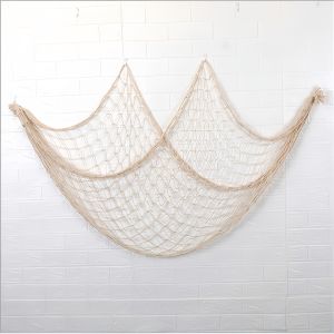 80x40 Inch Fishing Net Decor Thick Natural Material Nautical Mesh Wall Table Ceiling Decoration for Halloween Christmas Party