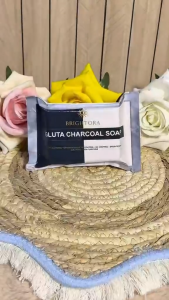 Birghtora Gluta Charcoal Soap - Deep Cleansing Detoxifying Acne Control Oil Control Brightening Soothing Skin Purifying