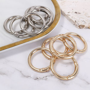 10/20Pcs O Ring Spring Metal Clasps for DIY Carabiner Keychain Jewelry Open Round Bag Clips Hook Dog Chain Buckles Connector