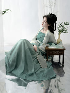 Original Hanfu Womens Song Dynasty Style Long Shirt Pleated Skirt Strap Daily Fairy Atmosphere Cool Wind Summer Hanbingjie