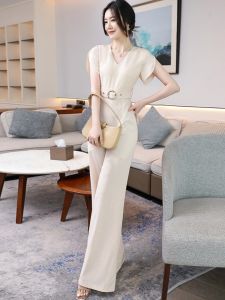 MUBEELE | Elegant High Waist Wide Leg Jumpsuit Womens Fashionable Heightening One-Piece Suit Summer New Arrival MUBEELE Brand Polyester