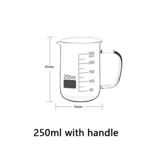 50/100/150/250/500/1000ml Glass Measuring Cup With Handle Clear GraduatCup Heat-resistant Beaker Kitchen Baking Tools