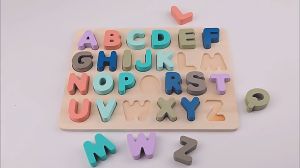 Wooden Number Puzzle Alphabet Toys Wooden Letters Matching Jigsaw Board for Kids Digital ABC Wooden Blocks Early Educational