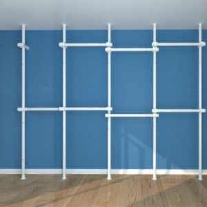 QIUZHANGJIA | Floor-to-Ceiling No Drilling Extendable Hanging Rack with Dust Cover and Rail Minimalist Style
