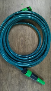 PVC Water Hose Set 5-35M With Adjustable Length Nozzle Heavy Duty Durable For Cleaning And Gardening