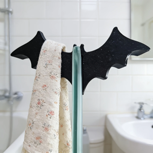 Creative Snap-on Towel Rack for 8mm Bathroom Glass Door Punch-free Bat Hook Unique Modern Bathroom Accessory