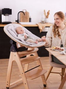2-in-1 High Chair and Rocking Chair Wood