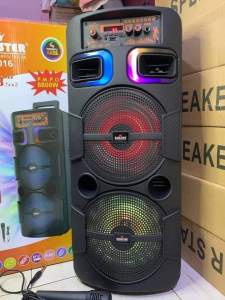Kingster Bluetooth Speaker 7016 Big Double Karaoke Free Wired Microphone Remote