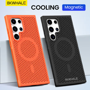 BKWHALE คูลลิ่งแม่เหล็กกรณีโทรศัพท์ สำหรับ Samsung Galaxy S25 Ultra S24 Ultra S23 + S22 Ultra S25 + S24 Plus S25+ S24+ S23+ S22+ S23FE ฝาครอบด้านหลังป้องกันการตก เปลือกอ่อน