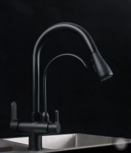 Three in One Kitchen Faucet: Pull Type Spray & Cold & Hot Water