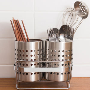 Stainless Steel Multi-Functional Chopsticks Holder Kitchen Dining Utensils Cage Tabletop Drainage Rack Storage Organizer