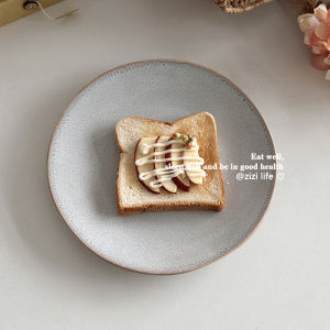 Retro Japanese Style Ceramic Plate Western Steak Breakfast Dessert Plate Home Use High End Feeling Multifunctional Diningware