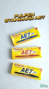 Pulpen Standard AE7 0.5 Ballpoint Hitam Biru Merah