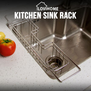 【SG/Ready Stock】Stainless Steel Kitchen Sink Drainer Rack - Sponge Gloves Basin Shelf Holder Organiser - Home Declutter Organizer