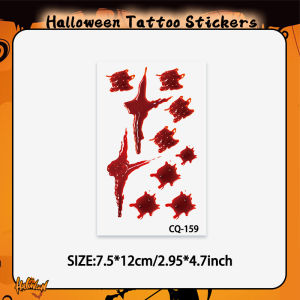 Halloween Horror Wound Temporary Tattoo Sticker Long-lasting and Waterproof Tears of the Nun Tattoo Sticker for Face Arm