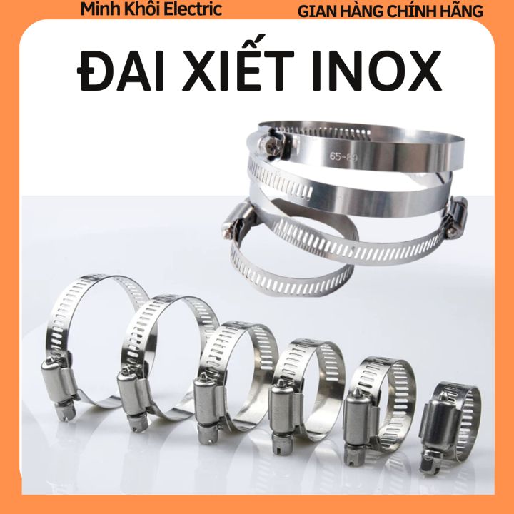 đai xiết inox combo 20 cái, cổ dê xiết ốc, đai siết dây vặn vít, cùm cổ ...