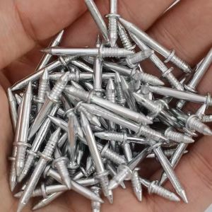 50Pcs Heavy Steel Double-Headed Wall Nails / Skirting Thread Seamless Nails / Invisible Safety Screws / for Boards Cement Metal Wood / No Trace Fixator
