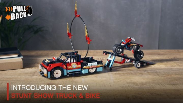 LEGO 42106 Technic Stunt Show Truck Bike Toys Set, in