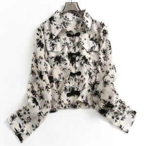 Áo Sơ Mi Nữ Dài Tay Rộng Rãi Chống Nắng Mỏng Phong Cách Trung Hoa Cổ Bẻ Nút Đơn Mùa Xuân Polyester Thường Ngày