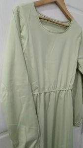 Muslimah dress white women Long jumpsuit autumn chiffon plain Pullover long Sleeve Dresses abaya pink AIXIN