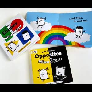 BEAR TALE Kids Cognitive Picture Book Colors/Opposites/Shapes Min& Mino Education Book for Toddlers