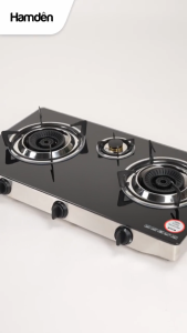 Hamden G302SSB 3-Burner Tempered Glass Gas Stove 7mm 120x120mm