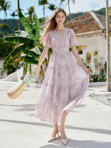 XIANGYING | Đầm A-Line Thêu Vintage Nhẹ