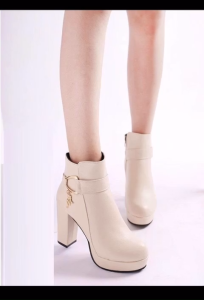 Giày boot gót vuông bốt nữ cao gót 11 phân sang trọng cá tính nhẹ êm chân S017 Cỏ Boutique