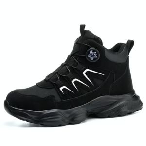 Rotating Button Safety Shoes Man Boots Anti Smash Anti Piercing Steel Toe Safety Work Shoes Lightweight Breathable Work Boots