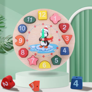 LAKOE Mainan Edukasi Puzzle Kayu Anak Penguin Beaded Clock Wooden
