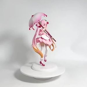 Bandai | Taito Amp Hatsune Miku Sakura Cherry Colored Dress Anime Figure Miku Sakura Dress Figure PVC Model Gifts Collections Figurine