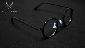 Gentle Fawn Kacamata Frame Antiradiasi blueray Model Bulat keren Trendi Alloy Tr Vintage style Fashion pria dan wanita Bisa minus Perbatasan tebal 10749