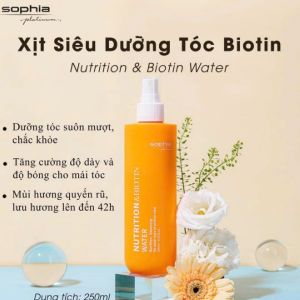 Xịt Dưỡng Sophia Nutrition & Biotin Water Cấp Ẩm Phục Hồi Và Dưỡng Phục Hồi Tóc Siêu Mền Mượt 250ml
