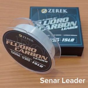 Senar Leader ZEREK 100% FLUOROCARBON 50M FAST SINKING WHITE color Senar Pancing