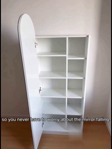 Rarus Freestanding Floor Mirror Standing Dressing Mirror Side Open Storage Mirror Bedroom Floor Mirror
