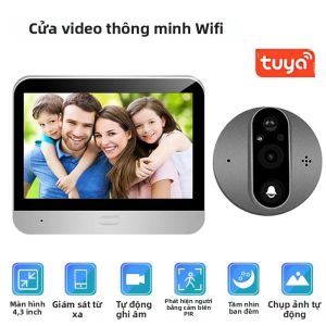 Camera Chuông Cửa Thông Minh WiFi 3MP Với Pin 5000mAh Tích Hợp Camera Nhìn Trộm Hồng Ngoại Tương Thích Với Tuya Alexa Google Video Intercom Bảo Mật Nhà Cửa.