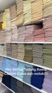 Tudung Bawal Curve Cotton (Beli 2 Free1🎁) bidang 45 |tudung nikah tudung tunang || mudah bentuk || kain sejuk