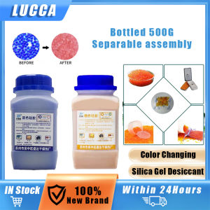 1Pcs Bottled 500g Silica Gel Discoloration Desiccant Temperature Resistance 120℃ Humidity Moisture Silica Gel Particles