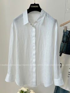 LUOSHAO | Loose Fit Slimming Sun Protection Linen Shirt