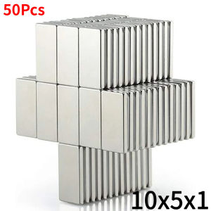 50/100 Cái Nam Châm Khối Siêu Mạnh 10x5x1mm Dùng Cho Tủ Lạnh Đồ Thủ Công DIY Khoa Học Đồ Chơi Nam Châm Hình Chữ Nhật