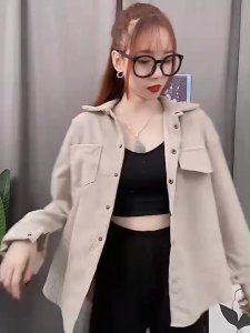 Kemeja Wanita Oversize Saku 2 Outer Wanita Kekinian Outfit Remaja Korean Style Atasan Polos Wanita