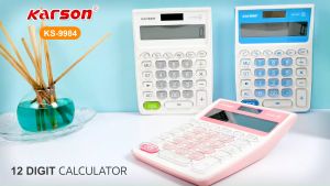 KARSON Electronic Calculator Cute Office Calculator Small Size 12 Bit Solar Calculator KS-9984